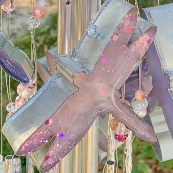 Completed DIY Dragonfly Wind Chimes