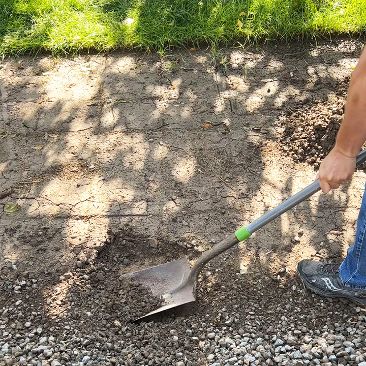 remove dirt in prep for pavers